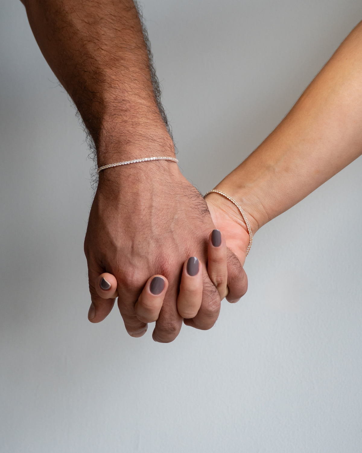Pulseras Tenis Champagne en Plata Ley 925 Para Pareja