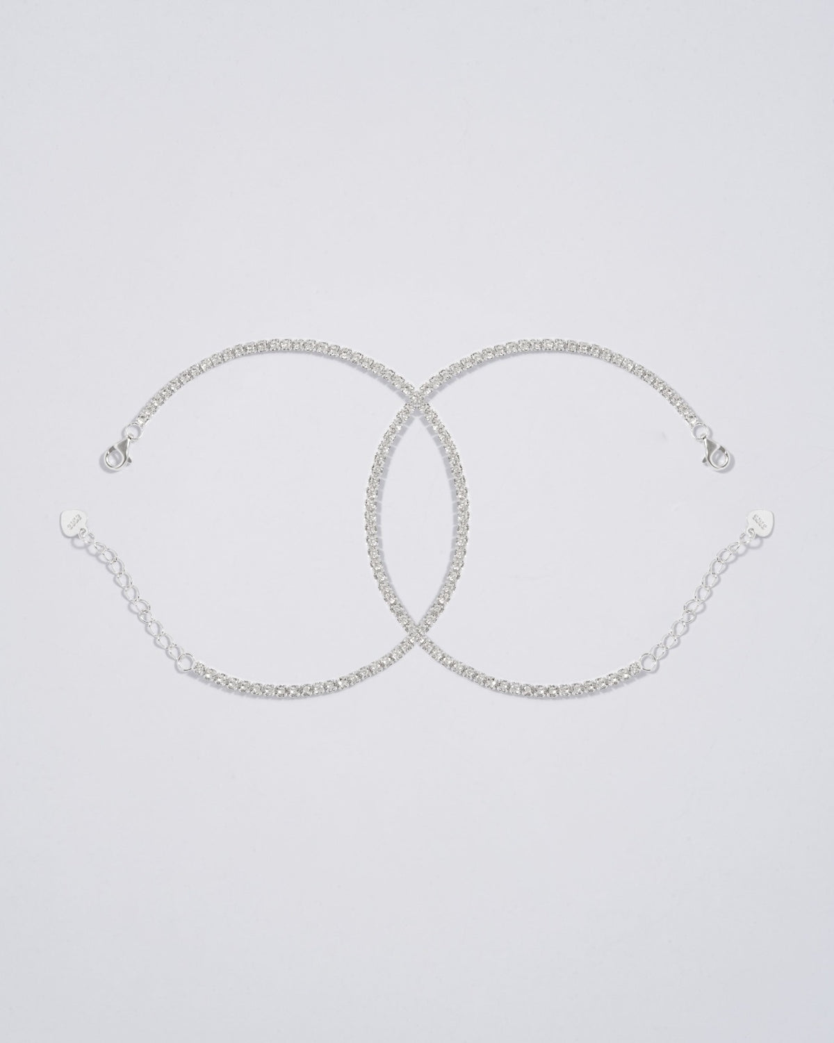 Pulseras Tenis en Plata Ley 925 Para Pareja
