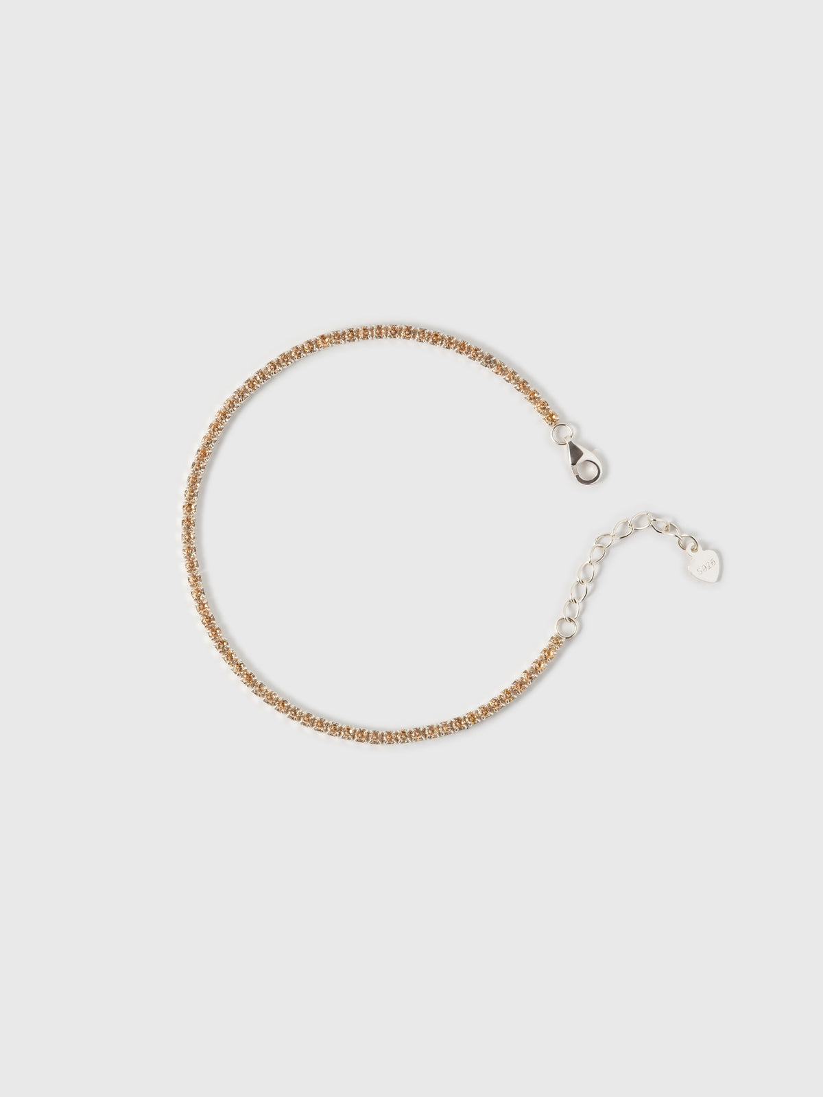 Pulsera Tenis Champagne en Plata Ley 925